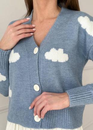 Свитер свитер кардиган кардиган короткий женский вязаный нарядный повседневный...