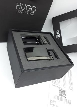 Мужской подарочный набор ремень черный коричневый двухсторонний две пряжки2 фото