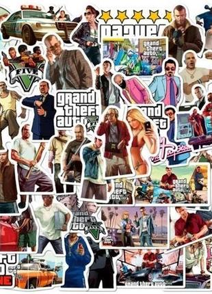 Набор наклеек gta grand theft auto. набор 10 шт. водостойкие стикеры для оклеивания1 фото