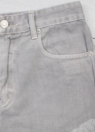 Стильные серые джинсовые шорты короткие рваные с высокой талией посадкой2 фото