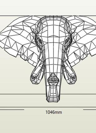 Paperkhan конструктор із картону слон мамонт пазл орігамі papercraft 3d фігура полігональна набір подарок сувенір антистрес4 фото
