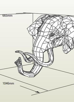 Paperkhan конструктор із картону слон мамонт пазл орігамі papercraft 3d фігура полігональна набір подарок сувенір антистрес2 фото