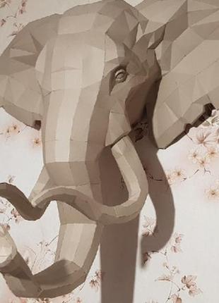 Paperkhan конструктор із картону слон мамонт пазл орігамі papercraft 3d фігура полігональна набір подарок сувенір антистрес