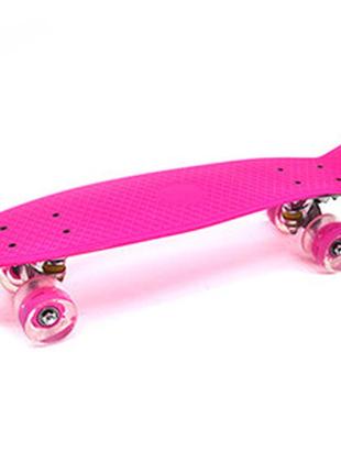 Скейтборд пенни борд maximus penny board max со светом розовый 56 см 5359