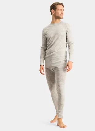 Комплект мужского термобелья из шерсти мериноса neomondo men undershirt grey 70% wool - 30% pes5 фото