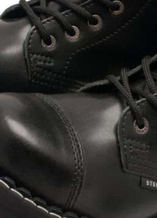 Ботинки steel 1051060 black черный железный стакан 10 дыр люверсов стул металл носок4 фото