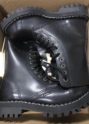 Ботинки steel 1051060 black черный железный стакан 10 дыр люверсов стул металл носок6 фото