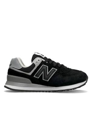 New balance 574 замша черные с серым5 фото