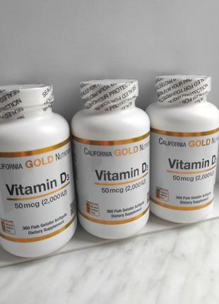 California gold nutrition, витамин d3, 50 мкг, 2000 ме, 360 капсул