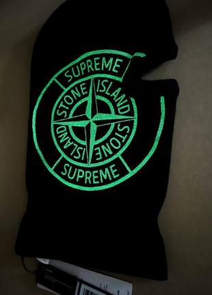 Stone island х supreme glow knit balaclava4 фото