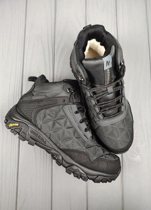 Черевики теплі merrell moab 3 mid graphite (хутро)3 фото