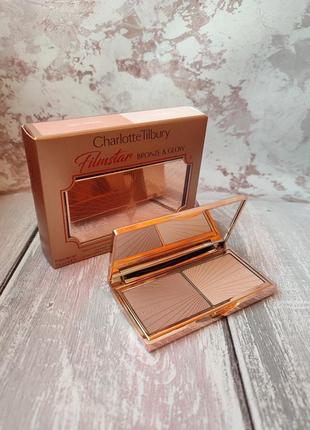 Палітра для обличчя бронзер + хайлайтер charlotte tilbury filmstar bronze & glow1 фото