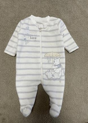 Теплый флисовый человечек слип