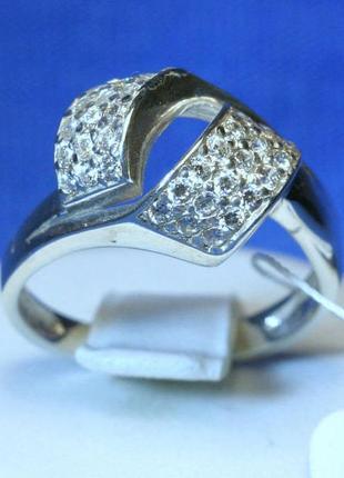 Срібна каблучка з розсипом фіанітів