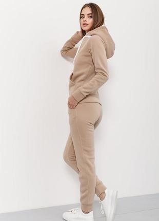 Спорт костюм жіночий на флісі, колір світло-коричневий,2 фото