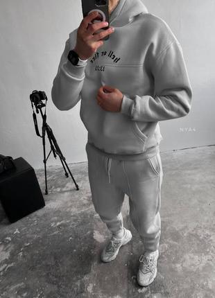 Спортивный костюм утепленный оверсайз черный