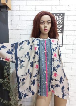 Стильная, очень легкая,ярка,фирменная,рубашка,one size,большой размер