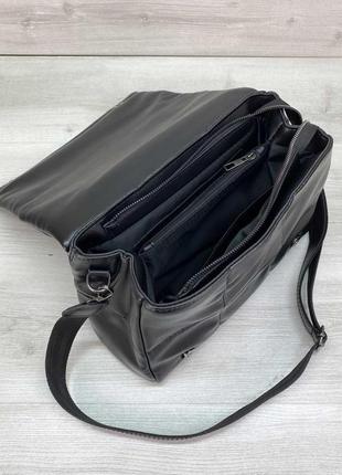 Женская сумка черная сумка через плечо сумка стеганая сумка кроссбоди через плечо6 фото