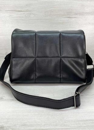 Женская сумка черная сумка через плечо сумка стеганая сумка кроссбоди через плечо3 фото