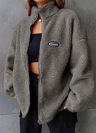 Жіноча кофта з щільного хутра барашик на змійці br-299