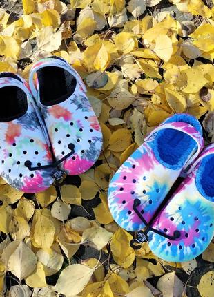 Шлепанцы, кроксы crocs tie dye4 фото