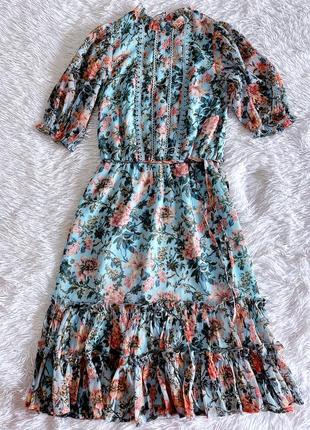 Нежное голубое винтажное платье в цветочный loststock6 фото