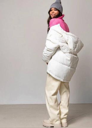 Жіноча зимова коротка куртка з капюшоном4 фото