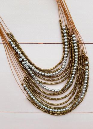 Ожерелье набор украшений колье цепочка с серьгами5 фото