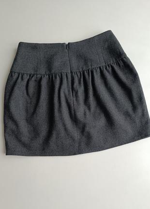 Утепленная темно -серая юбка мини с содержанием 50%2 фото