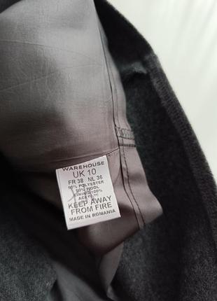 Утепленная темно -серая юбка мини с содержанием 50%4 фото