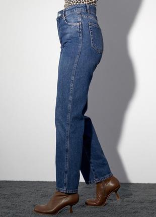 Женские классические джинсы с высокой посадкой6 фото