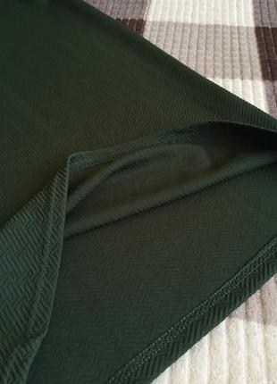 Облегающее платье миди темно зеленое4 фото