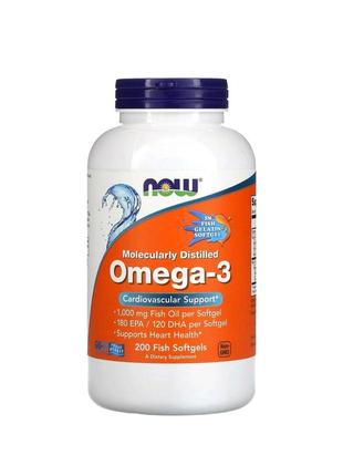 Now foods омега 3/omega 3 — 200 капсул із риб'ячого желатину2 фото