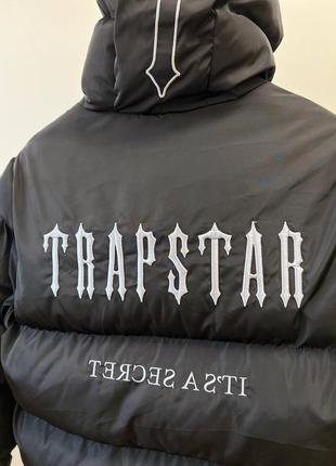 Мужская/ женская куртка пуховик trapstar трапстар зимняя теплая курточка черная9 фото