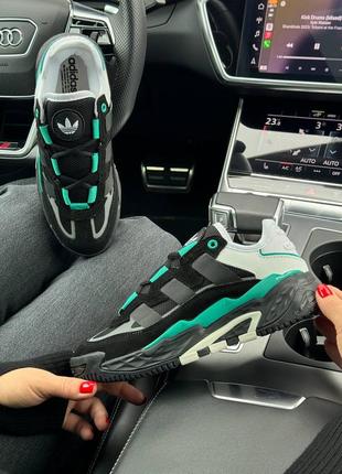 🤩женские кроссовки adidas originals niteball new black green