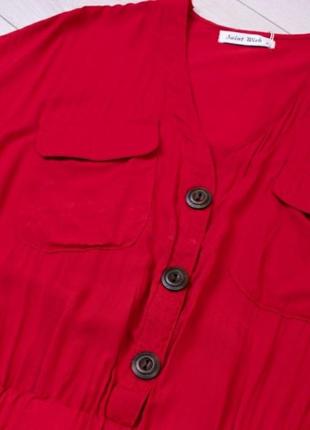 Стильний червоний комбінезон з шортами поясом модний2 фото