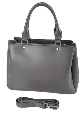 Жіноча сумка екошкіра графіт (беж, чорний, димчатий, зелений, рудий, мокко)