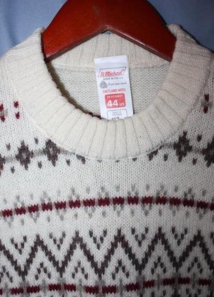 Шерстяной свитер с принтом fair isle бренда st. michael3 фото