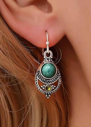 Женские серьги с бирюзой