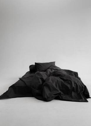 Черная сатиновая постель из натурального хлопка1 фото