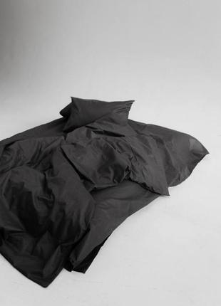 Черная сатиновая постель из натурального хлопка3 фото