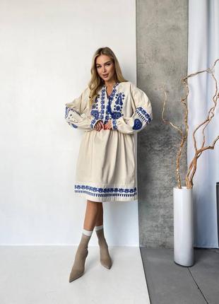 Украинное платье вышиванка, украинское платье вышиванка, этно платье с вышивкой1 фото