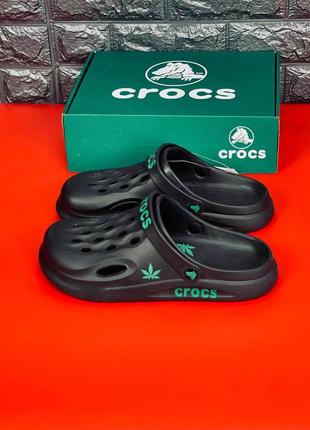 Кроксы чёрные crocs пенные крокс2 фото