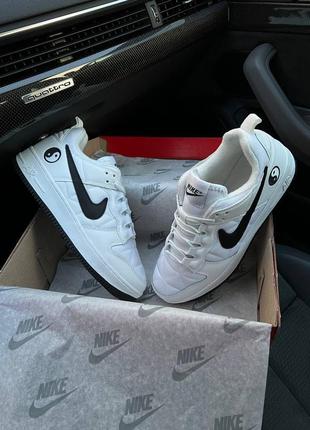 Чоловічі кросівки nike air force 1 yin yang fleece termo / найк форси / утеплені / зимові / шкіра, замша, текстиль, фліс / чорні, сірі, білі