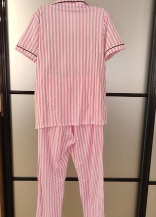 Батальная розовая пижама vs/домашняя костюм рубашка с коротким рукавом и брюки 50 -563 фото