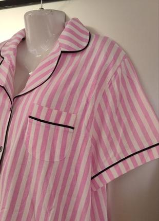 Батальная розовая пижама vs/домашняя костюм рубашка с коротким рукавом и брюки 50 -562 фото