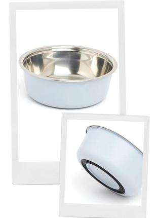 Стильна сталева миска з протиковзким покриттям для домашнього улюбленця собаки кота1 фото
