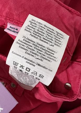Качественные плотные розовые коттоновые джинсы mom high waist jjxx9 фото