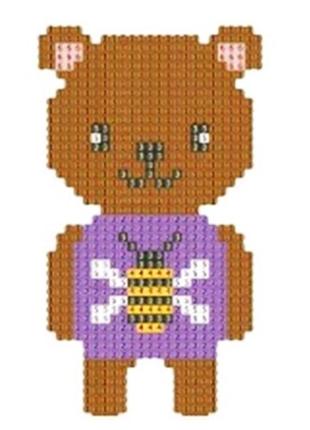 Набор алмазная мозаика набор для творчества со стразами наклейка мишка 9*15 см.