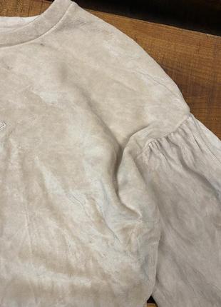 Детская велюровая кофта (свитшот) с вышивкой george (джордж 10-11 лет 140-146 см идеал оригинал бежевая)8 фото